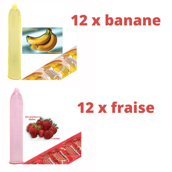 Image de Condom Trustex pqt 24 (12 x Fraise) (12 x Banane)