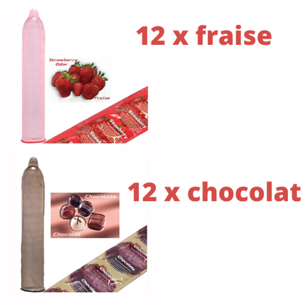 Image de Condom Trustex pqt 24 (12 x Fraise) (12 x Chocolat)