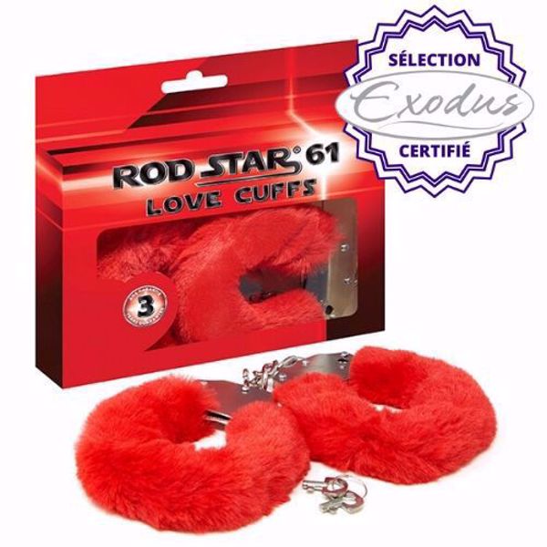 Image de MENOTTE METAL PELUCHE ROUGE