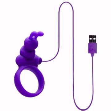 Image de B-Buckle Up Silicone Cock Ring with Clitoral Stimulator, Purple