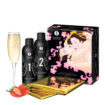 Image de SHUNGA GELÉE MASSAGE ÉROTIQUE VIN PÉTILLANT FRAISE