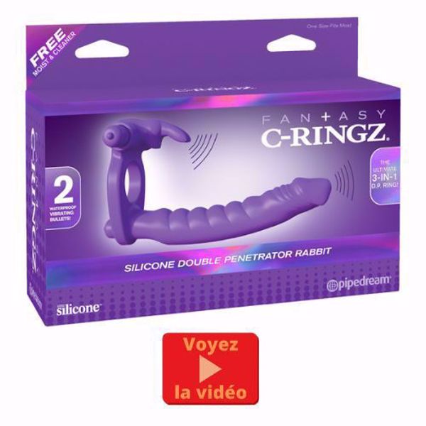 Image de C-RINGZ SILICONE DOUBLE PENETRATOR RABBIT MAUVE