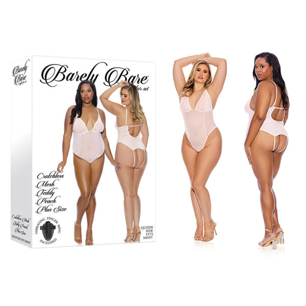 Crotchless-Mesh-Teddy-Peach-Plus-Size