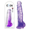 Picture of King Cock Clear 8" With Balls - Purple