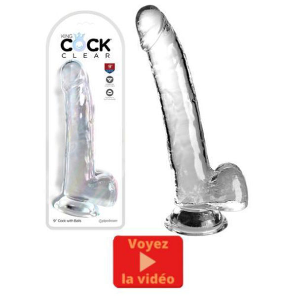 Image de King Cock Clear 9" With Balls - Clear