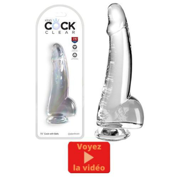 Image de King Cock Clear 7.5" With Balls - Clear