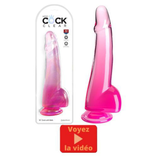 Image de King Cock Clear10" With Balls - Pink