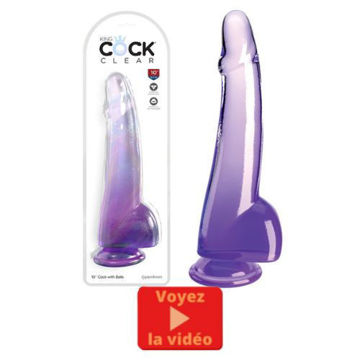 Image de King Cock Clear 10" With Balls - Purple