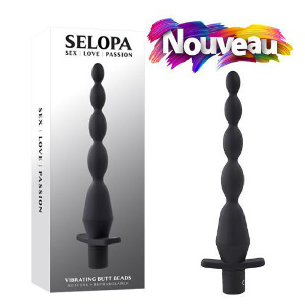 Picture of Vibrating Butt Beads - Silicone Rechargeable Black