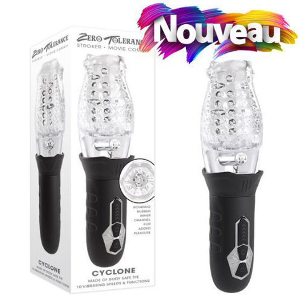 Image de Cyclone - Rechargeable Stroker - Black/Clear