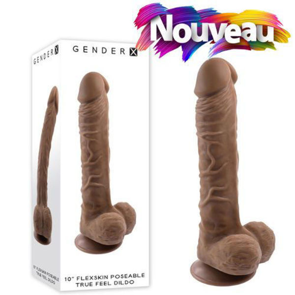 Image de 10" Flexskin Poseable True Feel Dildo - Dark