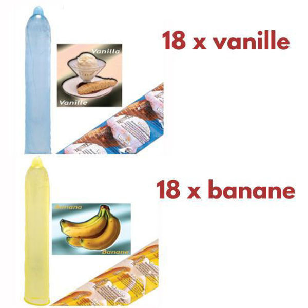 Image de Condom Trustex pqt 36 (18 x banane) (18 x vanille)